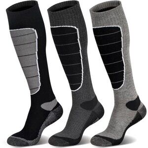 Wool Ski Socks, Cold Weather Socks for Snowboarding, Snow Knee-high Warm Socks